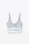 alexander wang 徽标装饰罗纹针织弹力文胸 grey